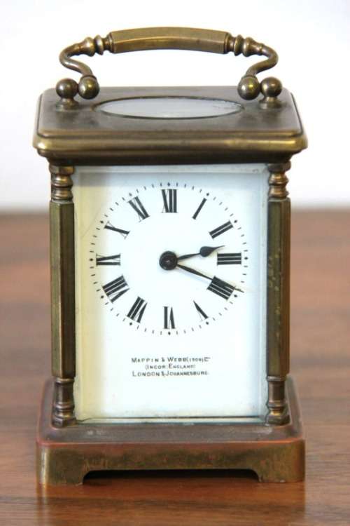 An incredible early 20th century French made solid brass "Mappin & Webb" carriage clock