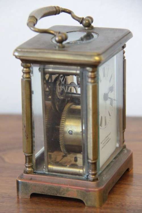 An incredible early 20th century French made solid brass "Mappin & Webb" carriage clock
