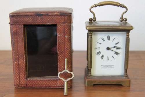 An incredible early 20th century French made solid brass "Mappin & Webb" carriage clock