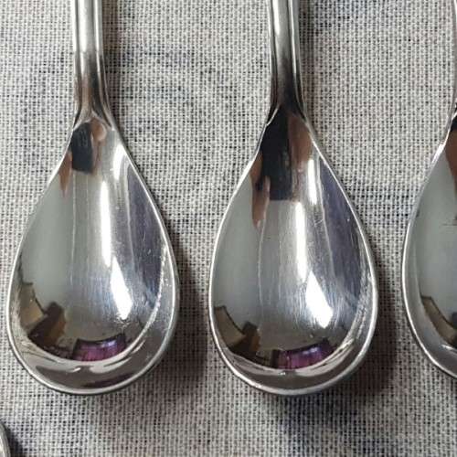 A spectacular rare Dutch Sola 90 boxed set of six EPNS teaspoons, six cake forks & sugar spoon