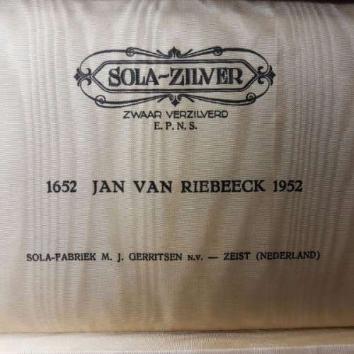 A spectacular rare Dutch Sola 90 boxed set of six EPNS teaspoons, six cake forks & sugar spoon