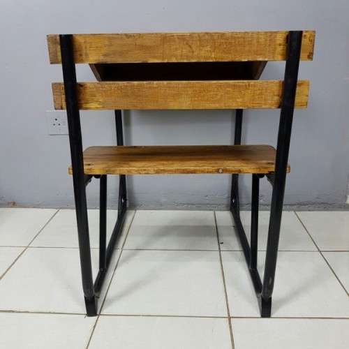 An awesome vintage/ antique? solid teak school desk in wonderful condition