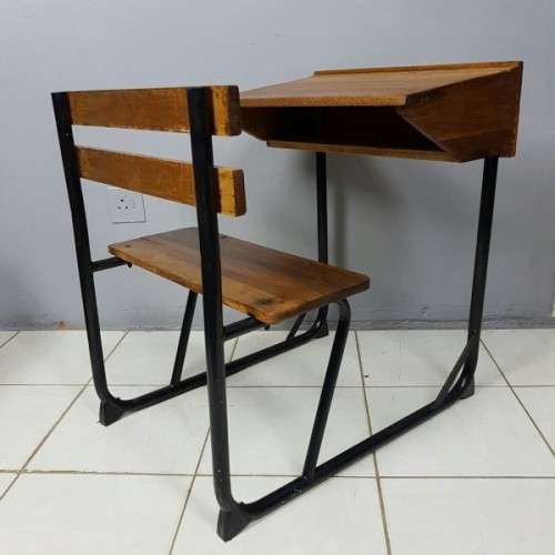 An awesome vintage/ antique? solid teak school desk in wonderful condition