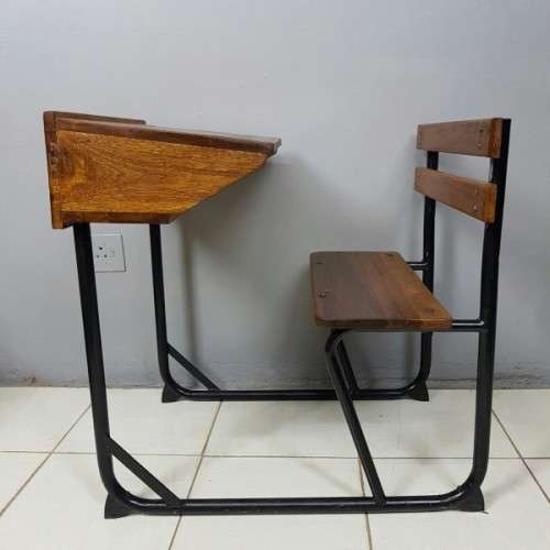 An awesome vintage/ antique? solid teak school desk in wonderful condition
