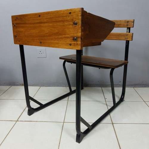 An awesome vintage/ antique? solid teak school desk in wonderful condition