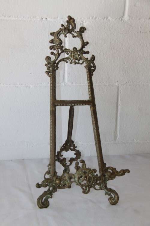 A stunning Victorian antique solid brass art stand/ easel with incredible ornate detailing