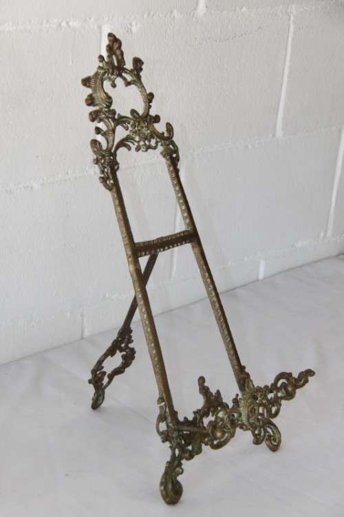 A stunning Victorian antique solid brass art stand/ easel with incredible ornate detailing