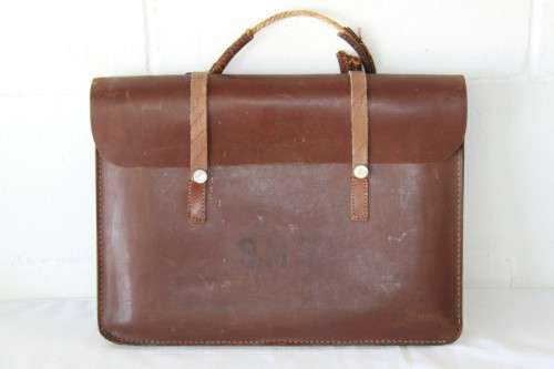 An awesome vintage genuine leather sheet music satchel/ carry bag with loads of space inside