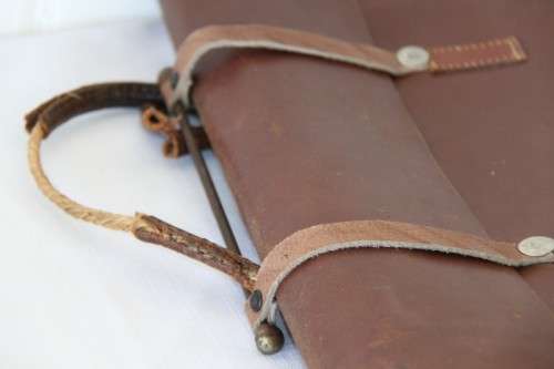 An awesome vintage genuine leather sheet music satchel/ carry bag with loads of space inside