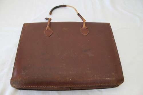 An awesome vintage genuine leather sheet music satchel/ carry bag with loads of space inside