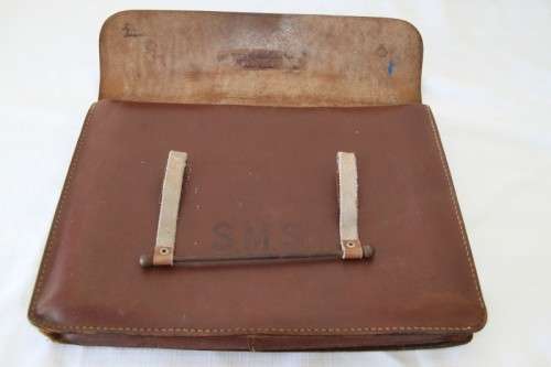 An awesome vintage genuine leather sheet music satchel/ carry bag with loads of space inside