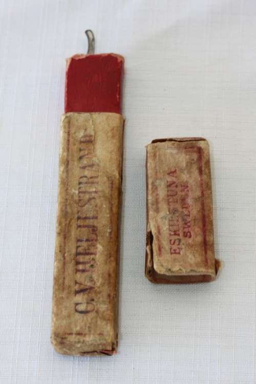 An awesome rare antique "Haljestrand Eskilstuna MKN08" Swedish cut throat razor in its original box