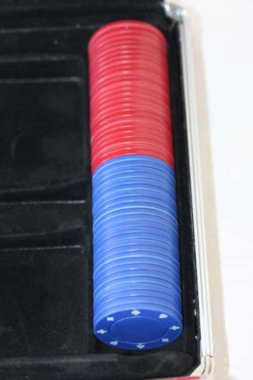An awesome 100-chip mini poker set in a case in stunning condition