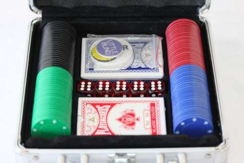 An awesome 100-chip mini poker set in a case in stunning condition