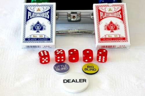 An awesome 100-chip mini poker set in a case in stunning condition