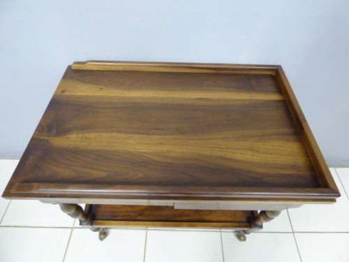 A magnificent vintage Stink wood butlers tray on castors w 2 drawers, 2 trays in fantastic condition