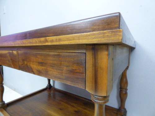 A magnificent vintage Stink wood butlers tray on castors w 2 drawers, 2 trays in fantastic condition