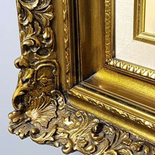 A beautiful original signed "Jeanette Dykman" Roses painting in a magnificent gold gilded frame