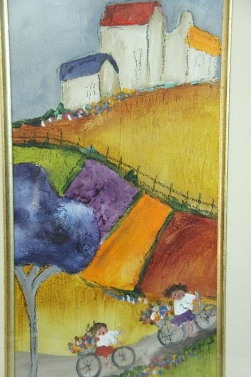 A beautiful and vibrant framed original signed "Petro van Graan" mixed media painting = Stunning!!!