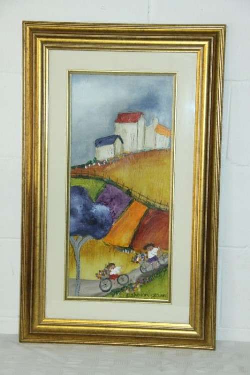 A beautiful and vibrant framed original signed "Petro van Graan" mixed media painting = Stunning!!!