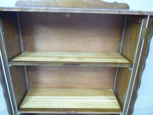 An exquisite vintage solid Imbuia glass door ball and claw showcase w shelves. Absolutely beautiful