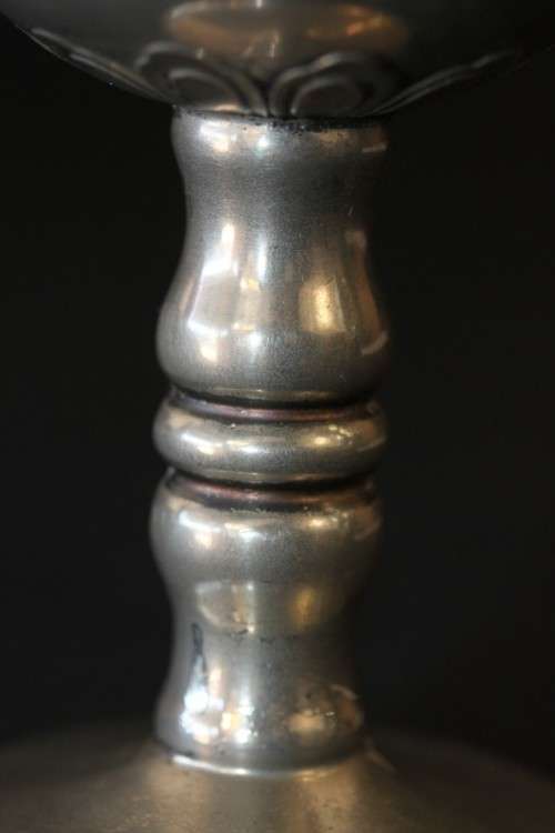 A stunning pair of silver plated (on copper) wine goblets w/ stunning detailing on them