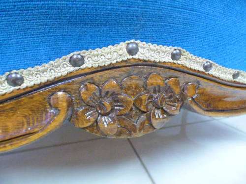 magnificent hand carved Victorian sofa's with deep button detailing and padded armrest.