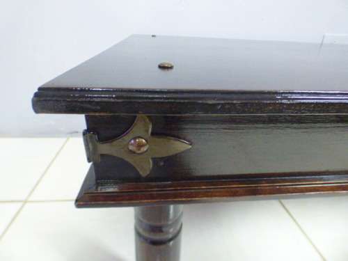 A superb (larger) dark oak coffee table with eye-catching metalwork detailing - stunning!!