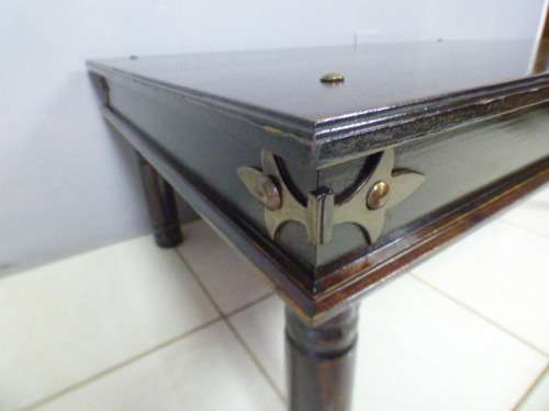A superb (larger) dark oak coffee table with eye-catching metalwork detailing - stunning!!