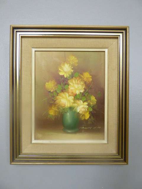Two beautifully framed, signed Robert Cox oil paintings of flowers, stunning South African art!!!