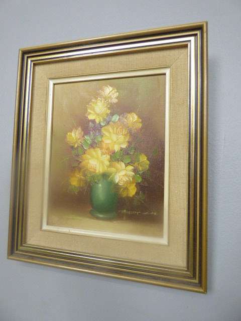 Two beautifully framed, signed Robert Cox oil paintings of flowers, stunning South African art!!!