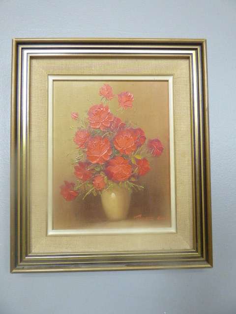 Two beautifully framed, signed Robert Cox oil paintings of flowers, stunning South African art!!!