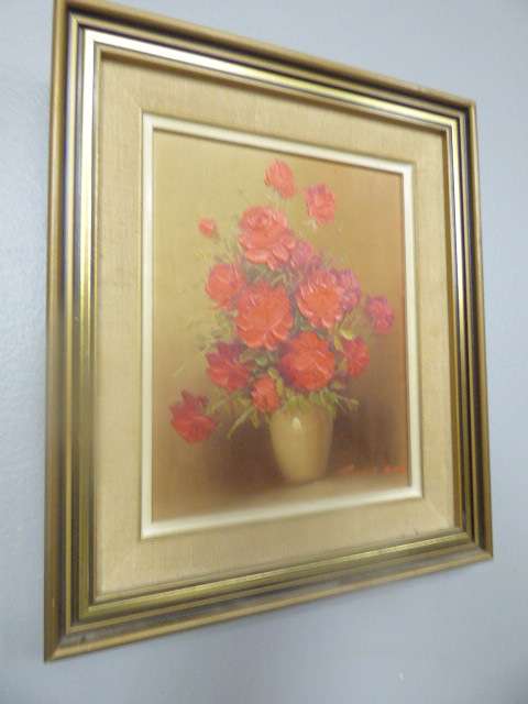 Two beautifully framed, signed Robert Cox oil paintings of flowers, stunning South African art!!!