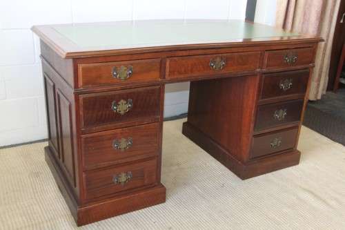 A spectacular imbuia ladies executive desk with 9x drawers in stunning condition