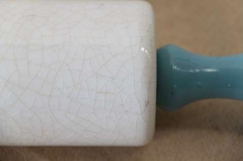 A stunning vintage ceramic "Nutbrown" rolling pin made in England in amazing condition