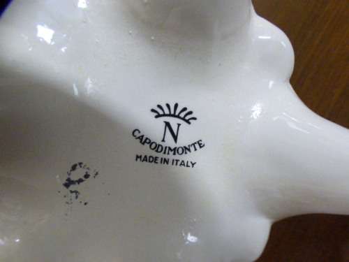 Spectacular large hand painted Italian made Capodimonte porcelain decorative lidded jug!