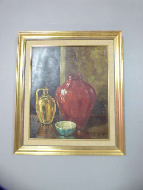 An incredible original signed & framed Carlos Sdoya (1914 - 1996) oil on board still life painting