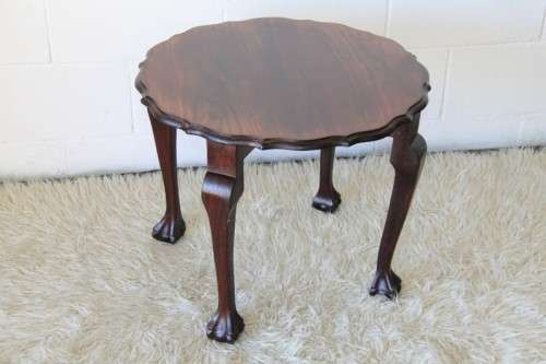 A superb scalloped edge solid oak ball and claw occasional table in wonderful condition