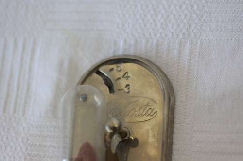 An extremely rare vintage "mid-century" German made "Kosta" steel egg timer with hourglass