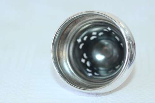 A stunning mid-century "lead cut-crystal" sugar muffineer (decanter) with a silver plated lid
