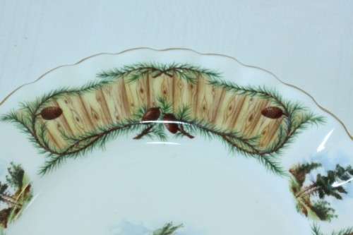 An incredibly rare vintage "Royal Albert" Knotty Pine trio, including teacup, saucer & cake plate