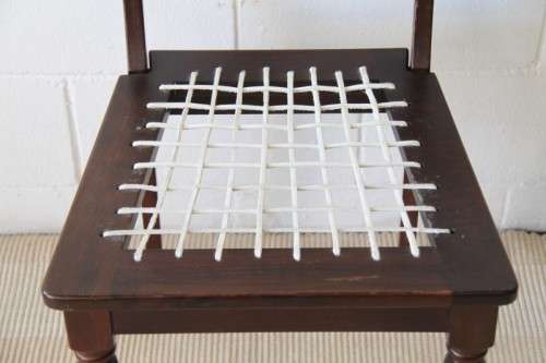 A stunning solid imbuia "riempie" occasional/ dining chair in fantastic condition