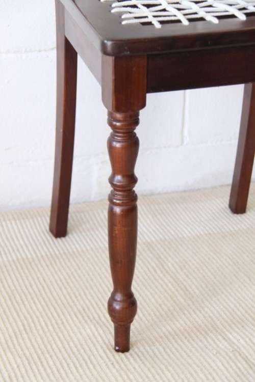 A stunning solid imbuia "riempie" occasional/ dining chair in fantastic condition