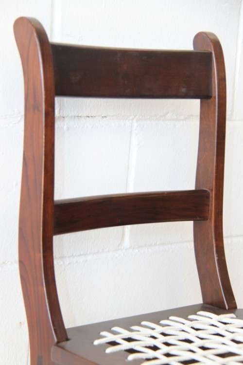 A stunning solid imbuia "riempie" occasional/ dining chair in fantastic condition