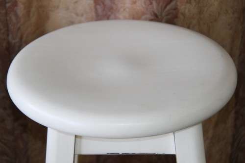 Two wonderful wooden white painted bar stools in incredible condition - bid/stool