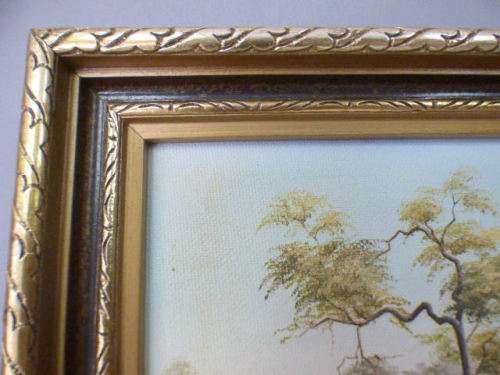 A beautiful signed and framed "V Jones" bushveld landscape oil painting in good condition; RS17Sale