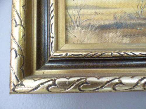 A beautiful signed and framed "V Jones" bushveld landscape oil painting in good condition; RS17Sale