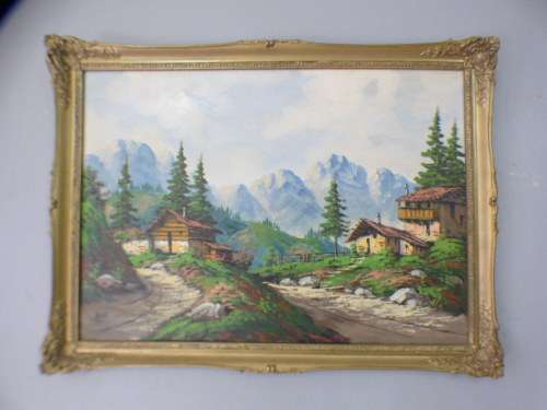 A fabulous signed "Roos" oil painting in a gorgeous antique frame in very good condition