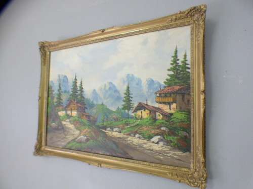 A fabulous signed "Roos" oil painting in a gorgeous antique frame in very good condition