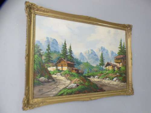 A fabulous signed "Roos" oil painting in a gorgeous antique frame in very good condition